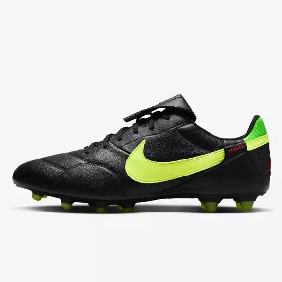 NikePremier III Fg Black Volt Green Strike Sz 6 HM0265-008Soccer Cleats